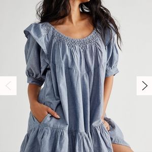 Free People AMELIE MINI DRESS IN INDIGO